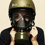 Girl in gas mask
