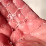 A soapy hand
